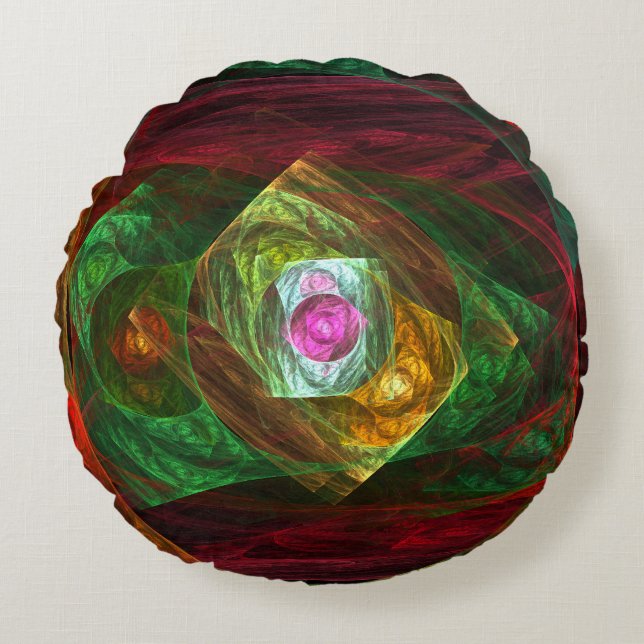 Rund fyllning för Abstrakt med dynamiska anslutnin Kudde (Framsidan)