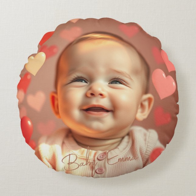 Rund fyllning för Baby-fotohemdecoraduk Kudde (Framsidan)