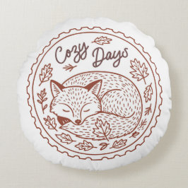 Rund fyllning för Höst löv höstnaturen Rund Kudde