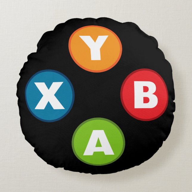 Rund fyllning för videospelarkontroll för spelaren rund kudde (Framsidan)