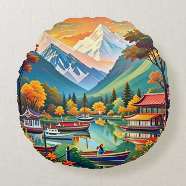 Rund fyllning kudde (Framsidan)