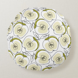 Rund fyllning med äpple dragen i en linje. kudde