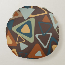 Rund fyllning med moderna trianglar från mitten av kudde