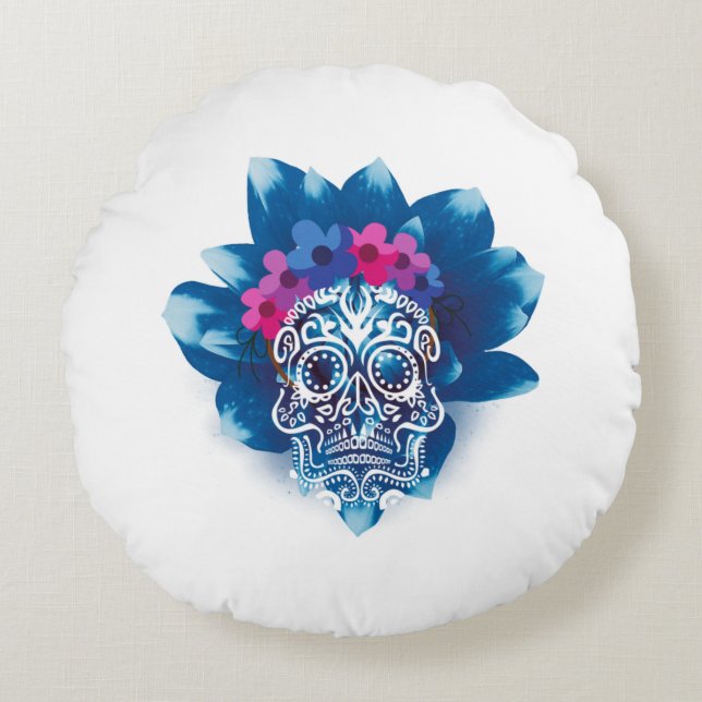 Rund fyllning med "Sweet Sweet Psycho"-design Rund Kudde (Framsidan)