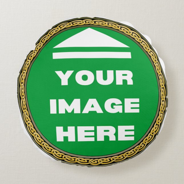 Rund fyllning - Personlig - Lägg till bild / text Rund Kudde (Framsidan)