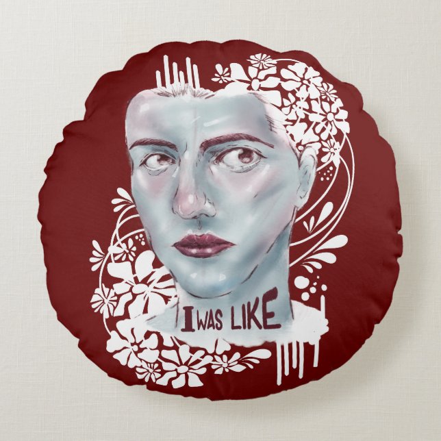 Rund fyllningsröd... rund kudde (Framsidan)