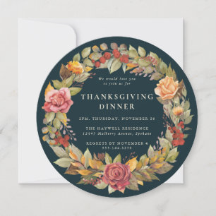 Rund/fyrkantig Thanksgiving för automatisk andning Inbjudningar