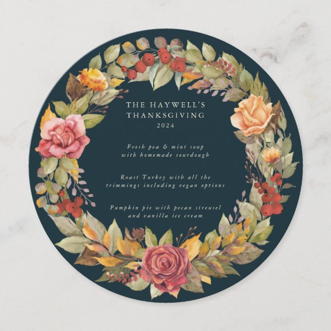 Rund/fyrkantig Thanksgiving för automatisk andning Meny (Framsida)