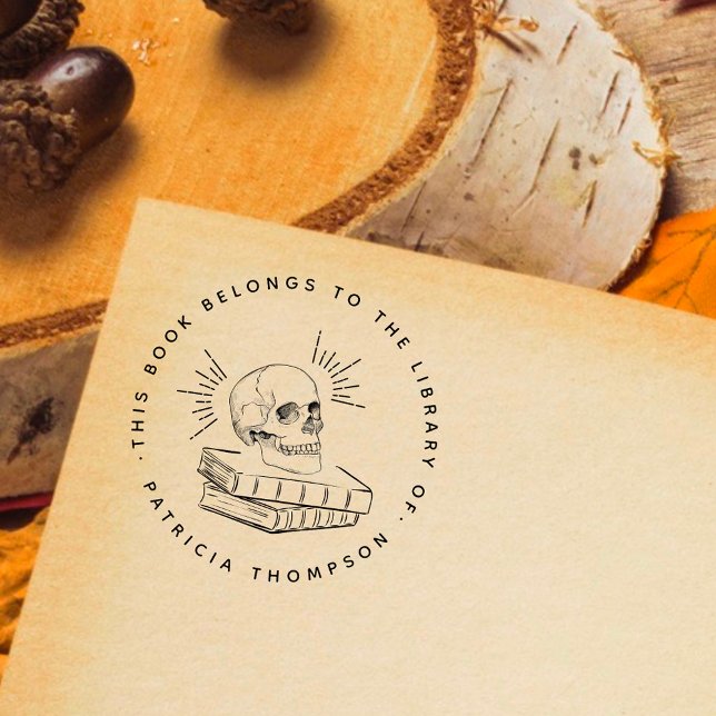 Rund gotisk Skull Anpassningsbar Bok från Bibliote Stämpel (Skapare uppladdad)