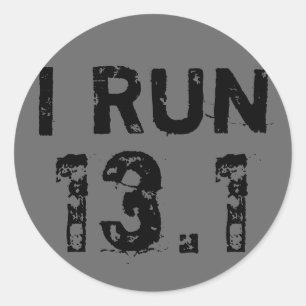 Rund Grått I Springa 13.1-märkning Runt Klistermärke
