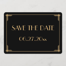 Rund Great Gatsby Art Deco Bröllop Spara Datum Inbjudningar