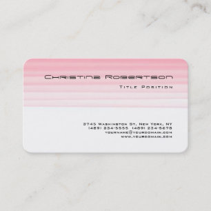 Rund hörn Rosa White Charming Feminine Visitkort