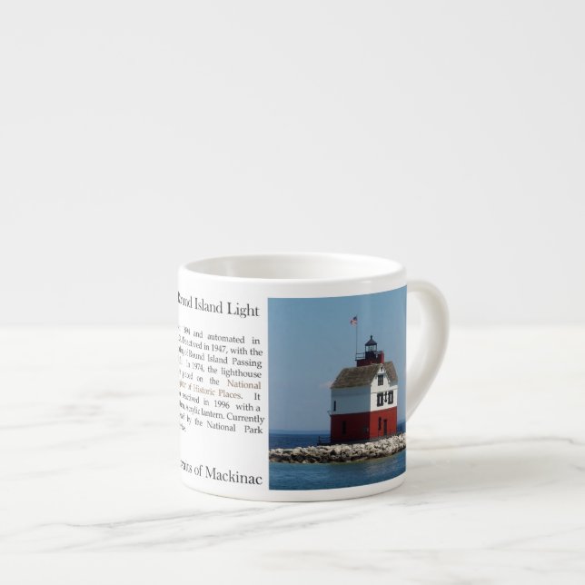 Rund Island fyr historia espressomugg (Framsida höger)