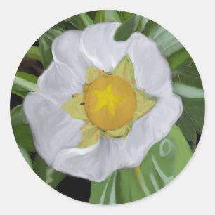 Rund jordgubbssymbol, Blommar Runt Klistermärke