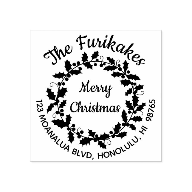 Rund jultid Returadress Rubber Frimärke-andedräkt Stämpel (Tryck)