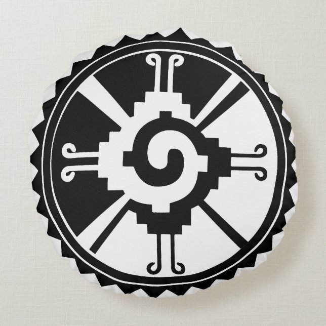 Rund kastkudde Mayan Hunab Ku Kudde (Baksidan)