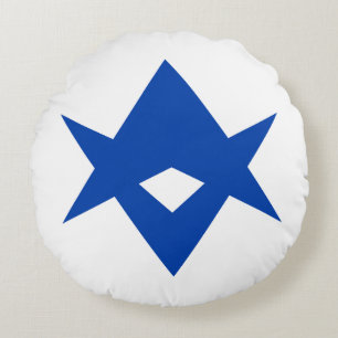 Rund kastkudde med flagga från Toyota City Kudde