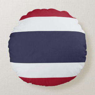 Rund kastkudde med Thailands flagga Kudde