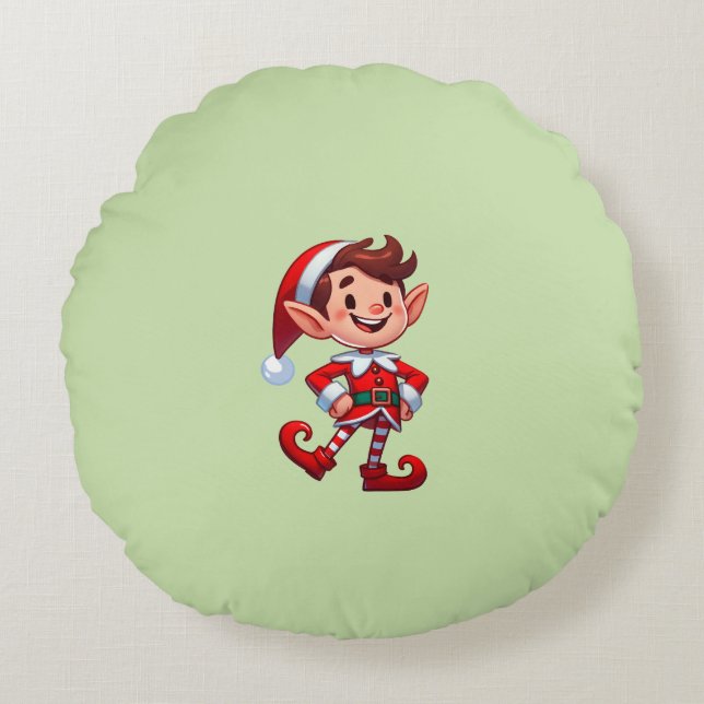 Rund kastkudde med tomte kudde (Framsidan)