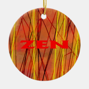 Rund keramiskt ornament av rödtråd