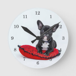 Rund klocka för räddingens Fransk Bulldog-Hund