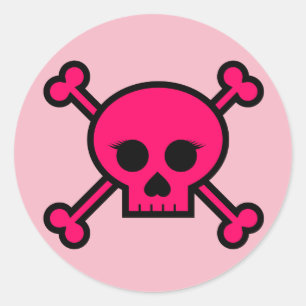 Rund knapp för grovt Rosa-segmentstycke Runt Klistermärke