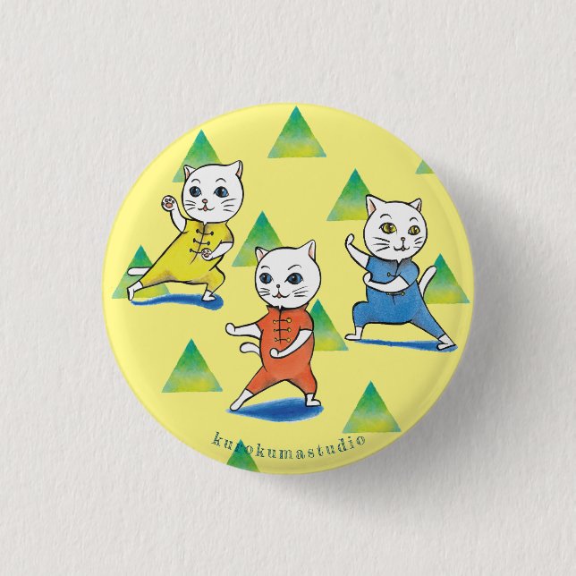 Rund knapp för kung fu, liten, 1,4 tum (Framsida)
