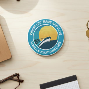 Rund kryssningsdörrs personliga namn magnet
