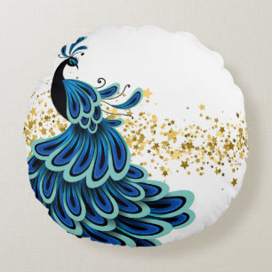 Rund kudde-Holiday Peacock Kudde