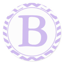 Rund Lila Chevrons Kuvert Seal med Monogram