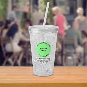 Rund ljusgrön företagsvarumärkning på take away mugg