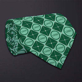 Rund Logotyp Diamond Mönster Necktie Slips