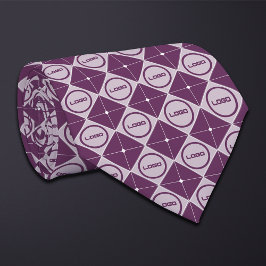 Rund Logotyp Diamond Mönster Necktie Slips