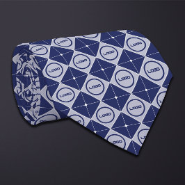 Rund Logotyp Diamond Mönster Necktie Slips