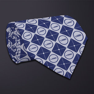 Rund Logotyp Diamond Mönster Necktie Slips