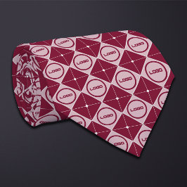 Rund Logotyp Diamond Mönster Necktie Slips