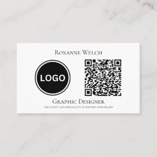 Rund Logotyp QR-kod Business Company Minimal Visitkort