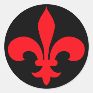 Rund loppur de Lis Stickers RED Runt Klistermärke