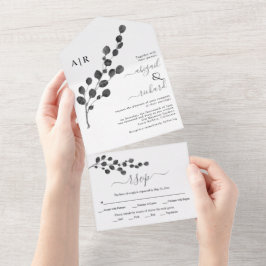 Rund löv eucalyptus gren grått vinterbröllop