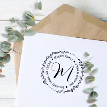 Rund Löv Ram Adress Frimärke Anpassningsbar 2,9 x