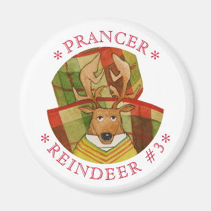 Rund Magnet för PRANCER REINDEER