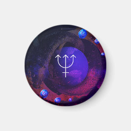 Rund magnet- Zodiacteme- Neptune/Pisces Magnet