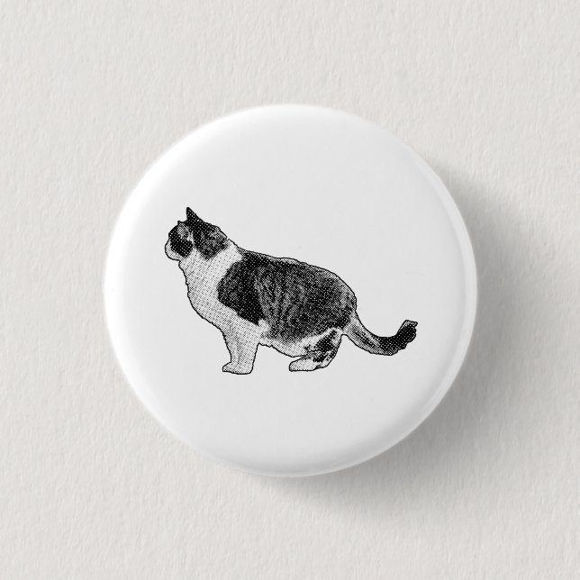 Rund märke, lugn katt knapp (Framsida)