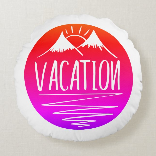 Rund med VACATIONsberg Kudde (Framsidan)