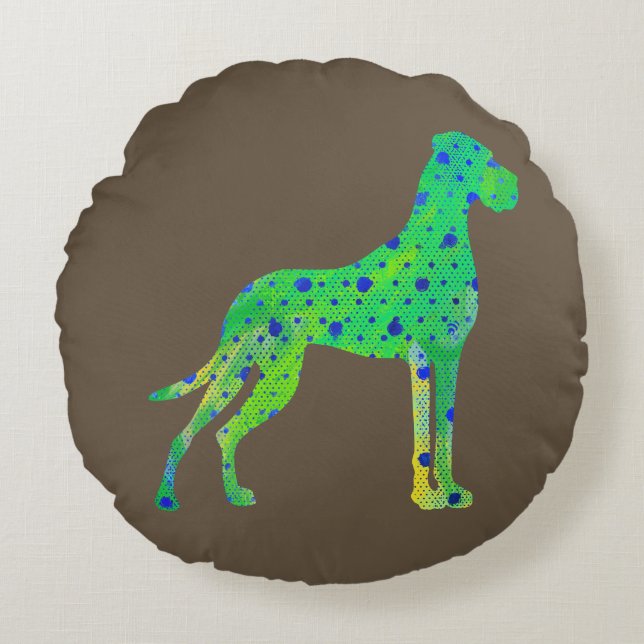 Rund modern Grand Danois kudde (Framsidan)