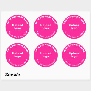 Rund Mönster Tagline Texter om Rosa Sticker Runt Klistermärke