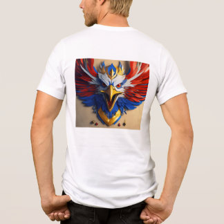Rund nacke, örnkryckt t t-shirt