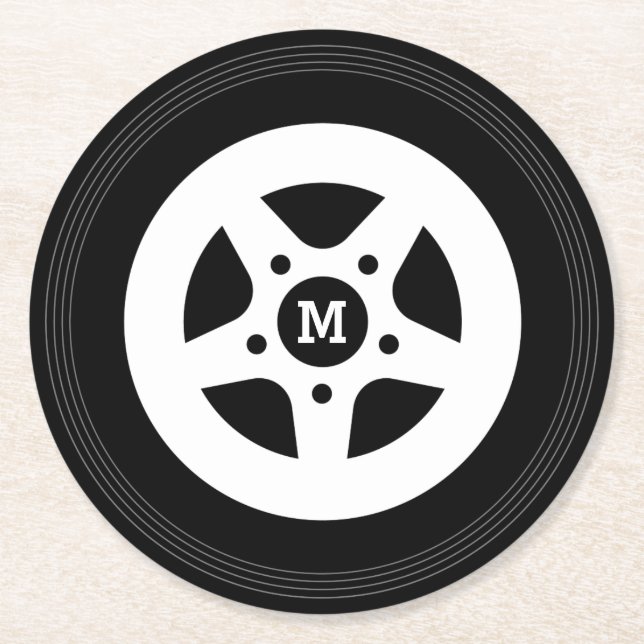 Rund novelty för bilhjul däck och fälg underlägg u (Framsidan)