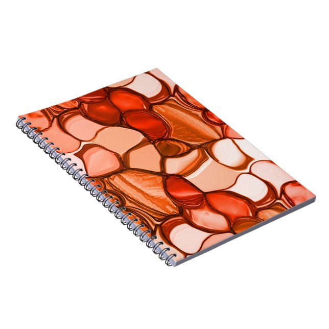 Rund nyven form såsom frön, koralltoner och rött anteckningsbok (Högra Sidan)