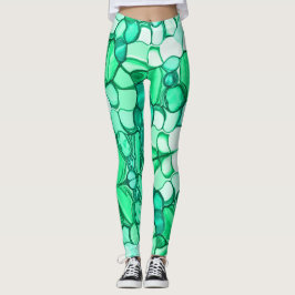 Rund nyven form som frön, myntton till grönt leggings